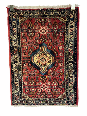 Orientteppich handgeknüpft Hamadan 90x62 cm