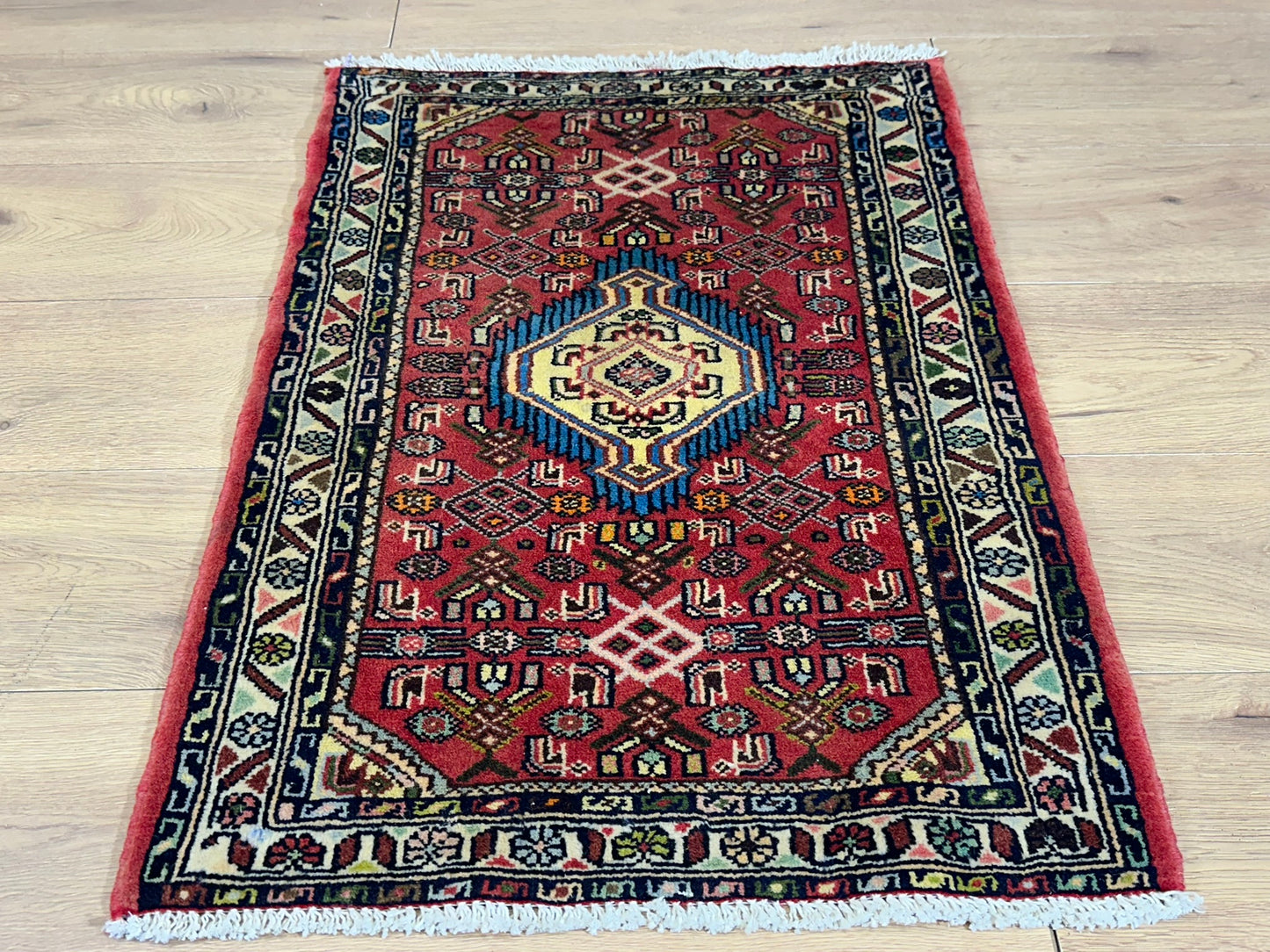 Orientteppich handgeknüpft Hamadan 90x62 cm