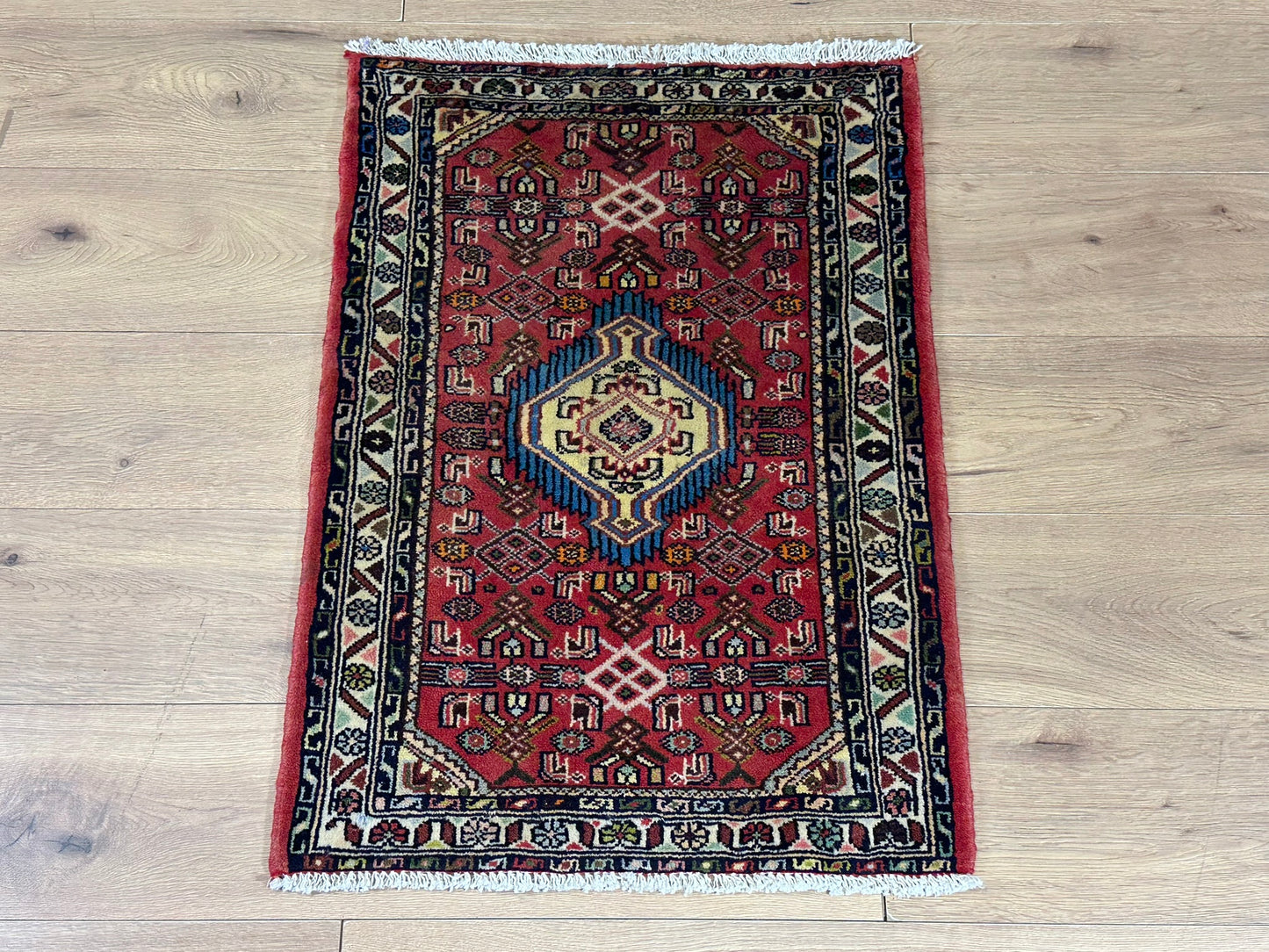 Orientteppich handgeknüpft Hamadan 90x62 cm