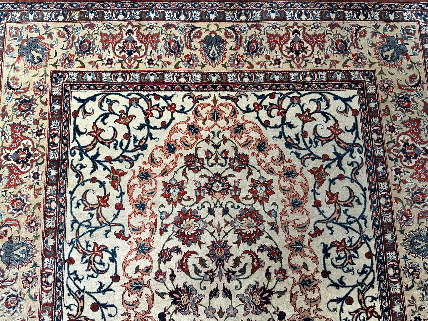 Handgeknüpfter Perser Orientteppich Antiker Isfahan Paar 2 Stück 220x150 cm