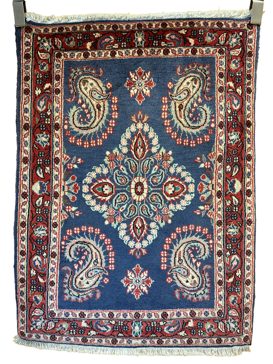 Handgeknüpfter Perser Orientteppich Scharbaft Jugendstil - Naturfarben 93x70 cm