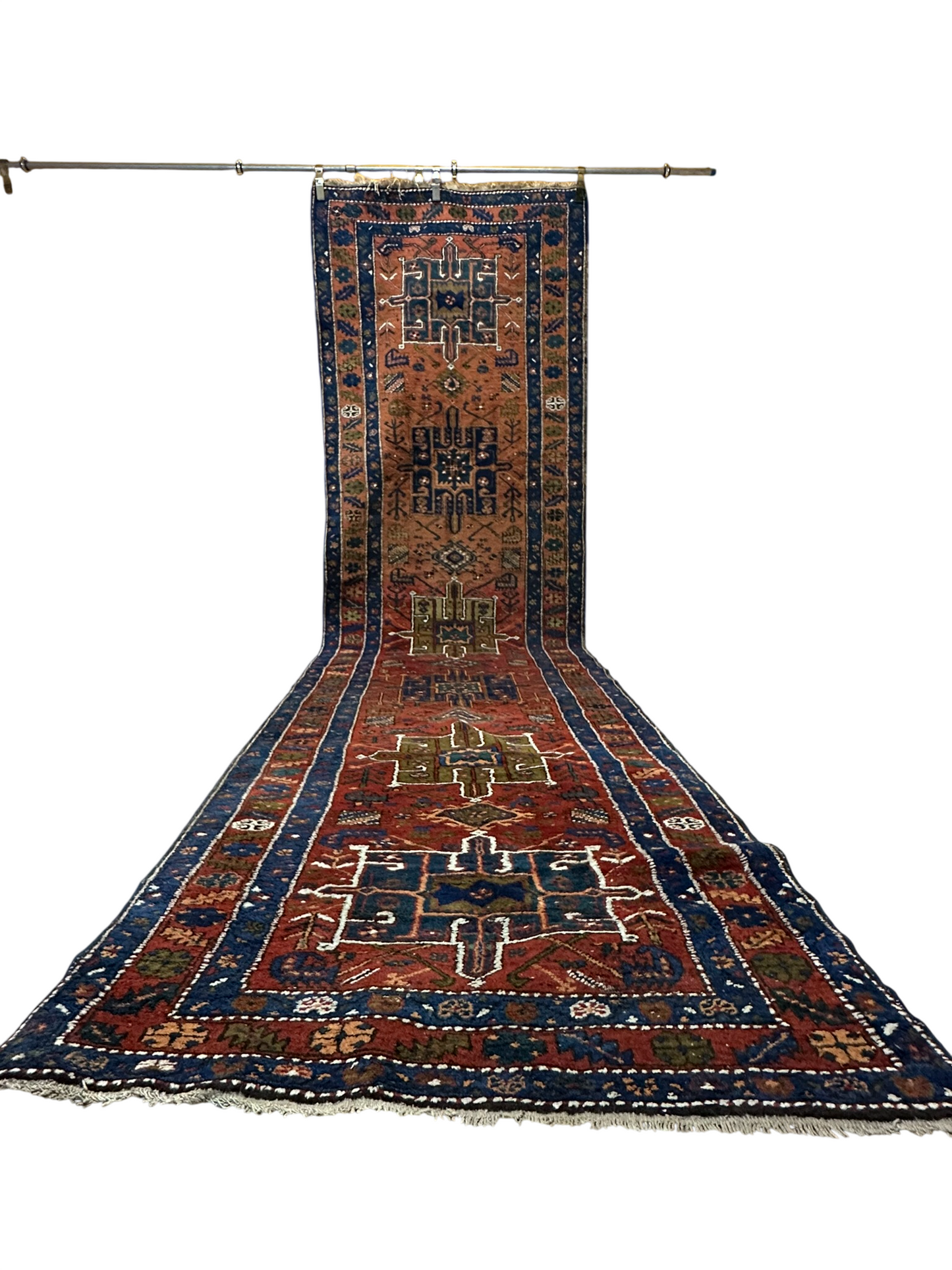 Orientteppich handgeknüpft 462x118 cm Heriz Antik