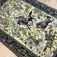 Orientteppich handgeknüpft Ghom Jagdmotiv Korkwolle Semi-Antik 213x142 cm