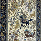 Orientteppich handgeknüpft Ghom Jagdmotiv Korkwolle Semi-Antik 213x142 cm