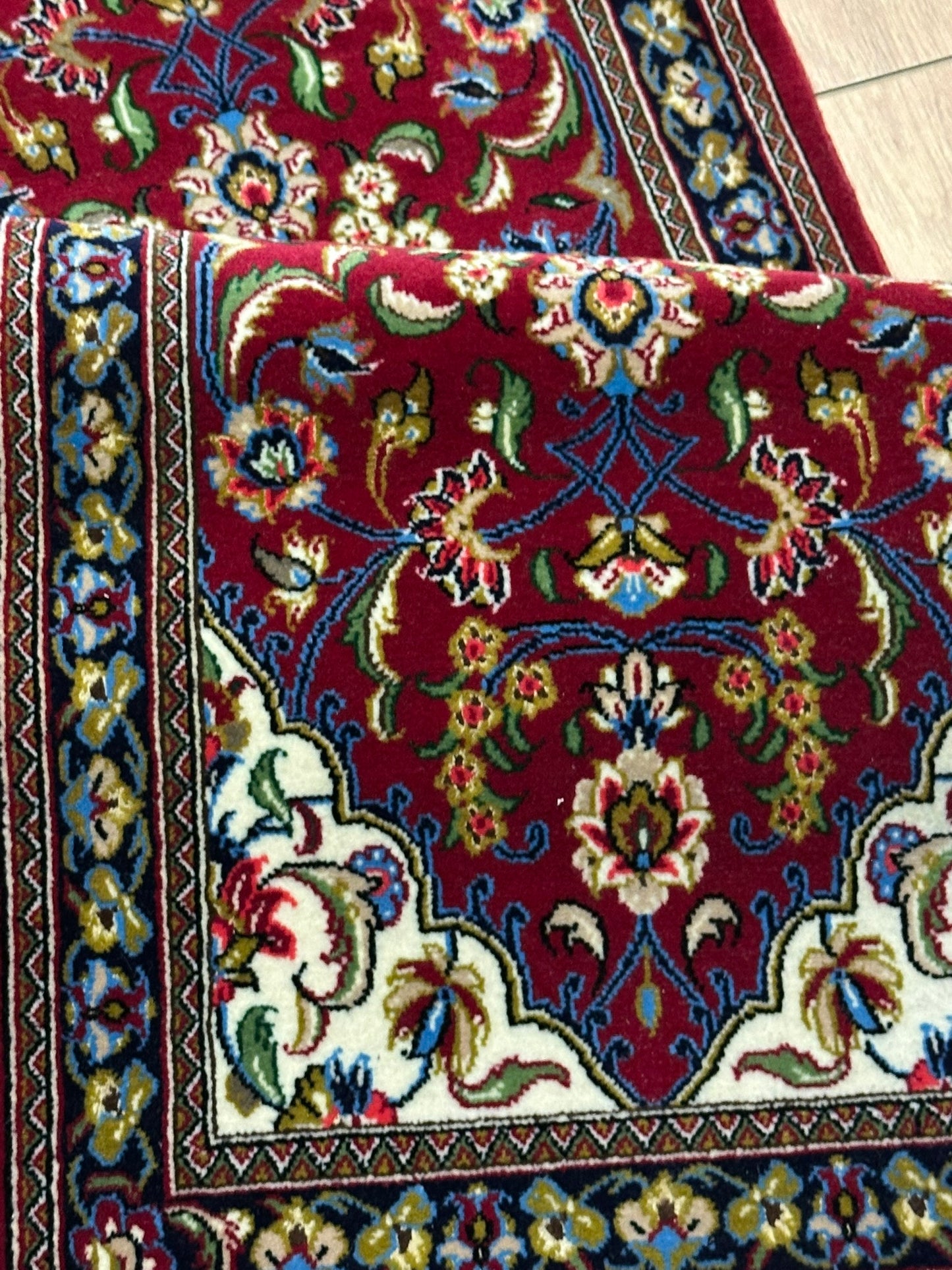 Orientteppich handgeknüpft 165x55 cm Ghom Korkwolle