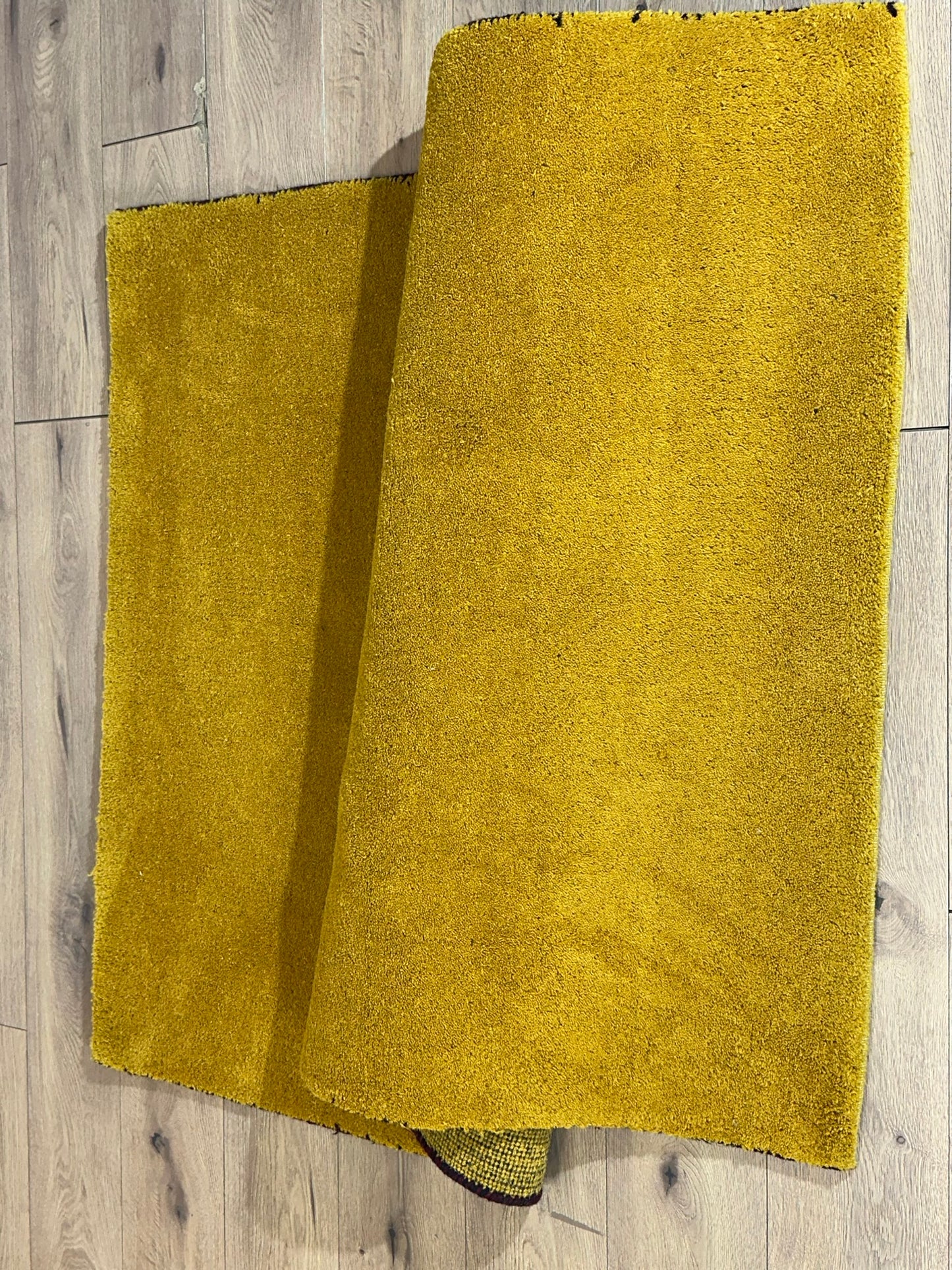 Indo Gabbeh Orientteppich handgeknüpft Gelb Modern 187x120 cm