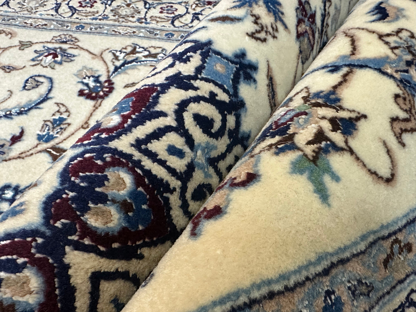 Orientteppich Nain – Handgeknüpft aus Korkwolle &amp; Seide (6La) – 140 x 100 cm