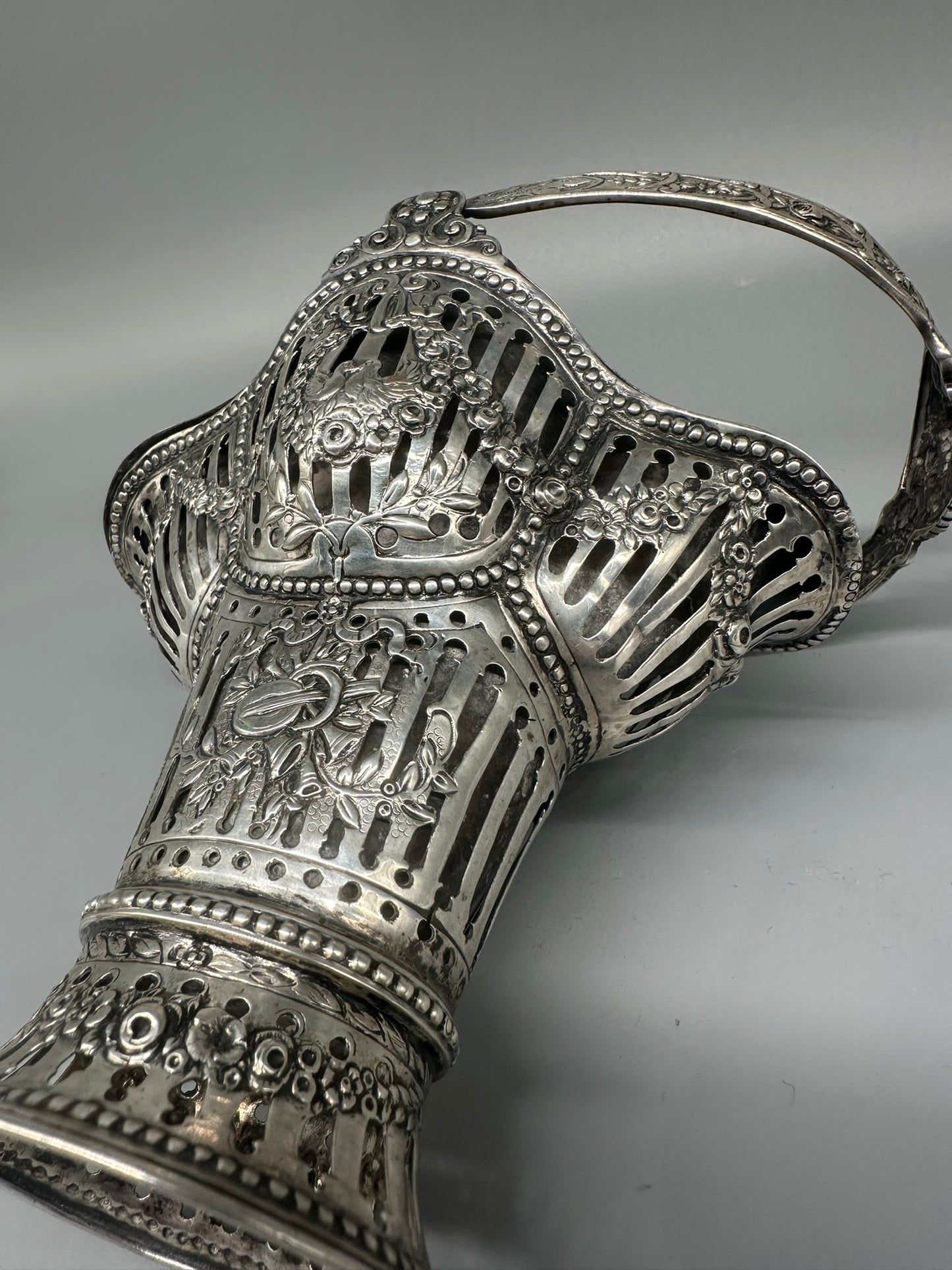 Exquisites Jugendstil Silber 800 Korb aus Hanau, Deutschland