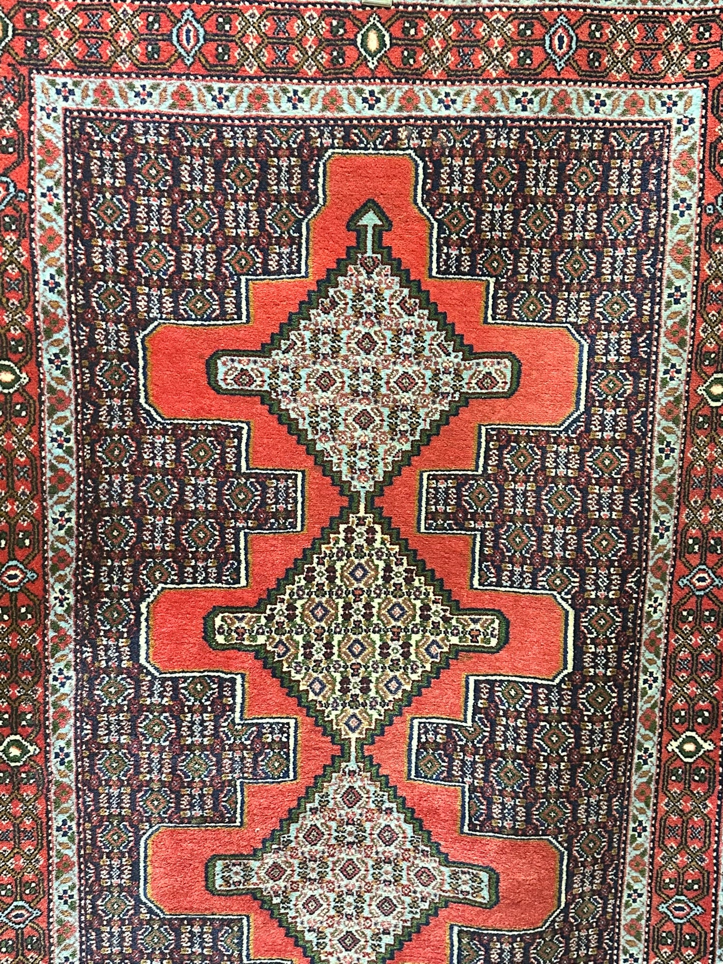 Orientteppich handgeknüpft 263x93 cm Senneh Bidjar Läufer