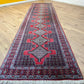 Orientteppich handgeknüpft 263x93 cm Senneh Bidjar Läufer
