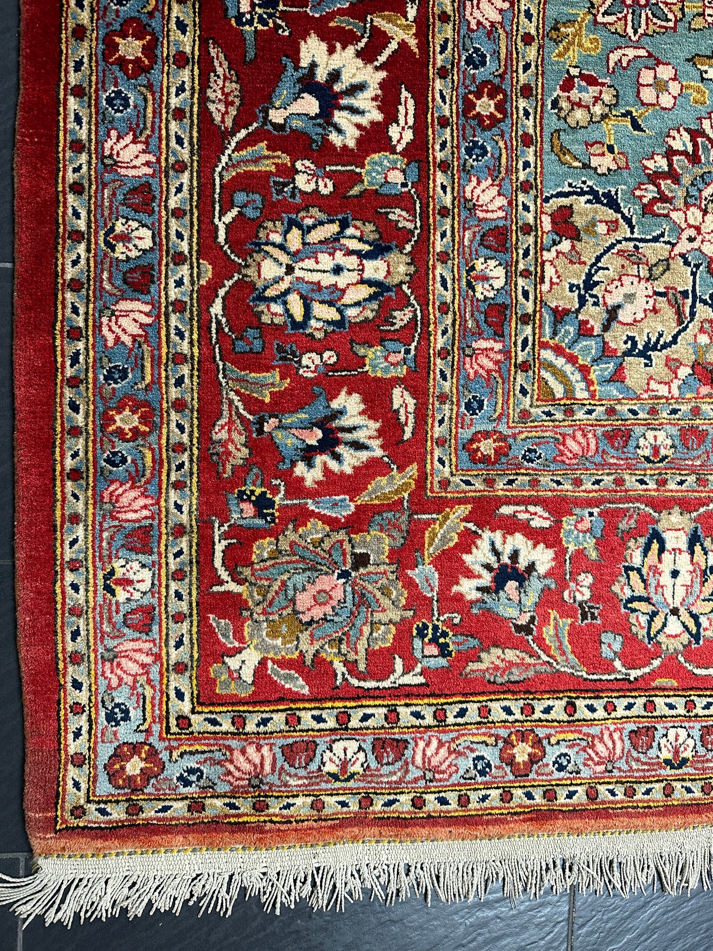 Handgeknüpfter Perser Orientteppich - Alter Ghom Korkwolle  385x310 cm