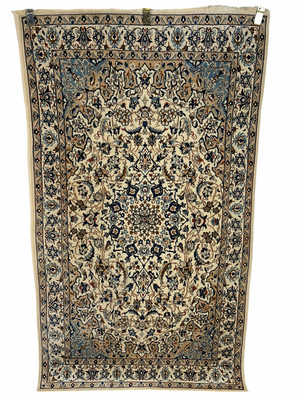 Orientteppich handgeknüpft Nain mit Seide 200x115 cm
