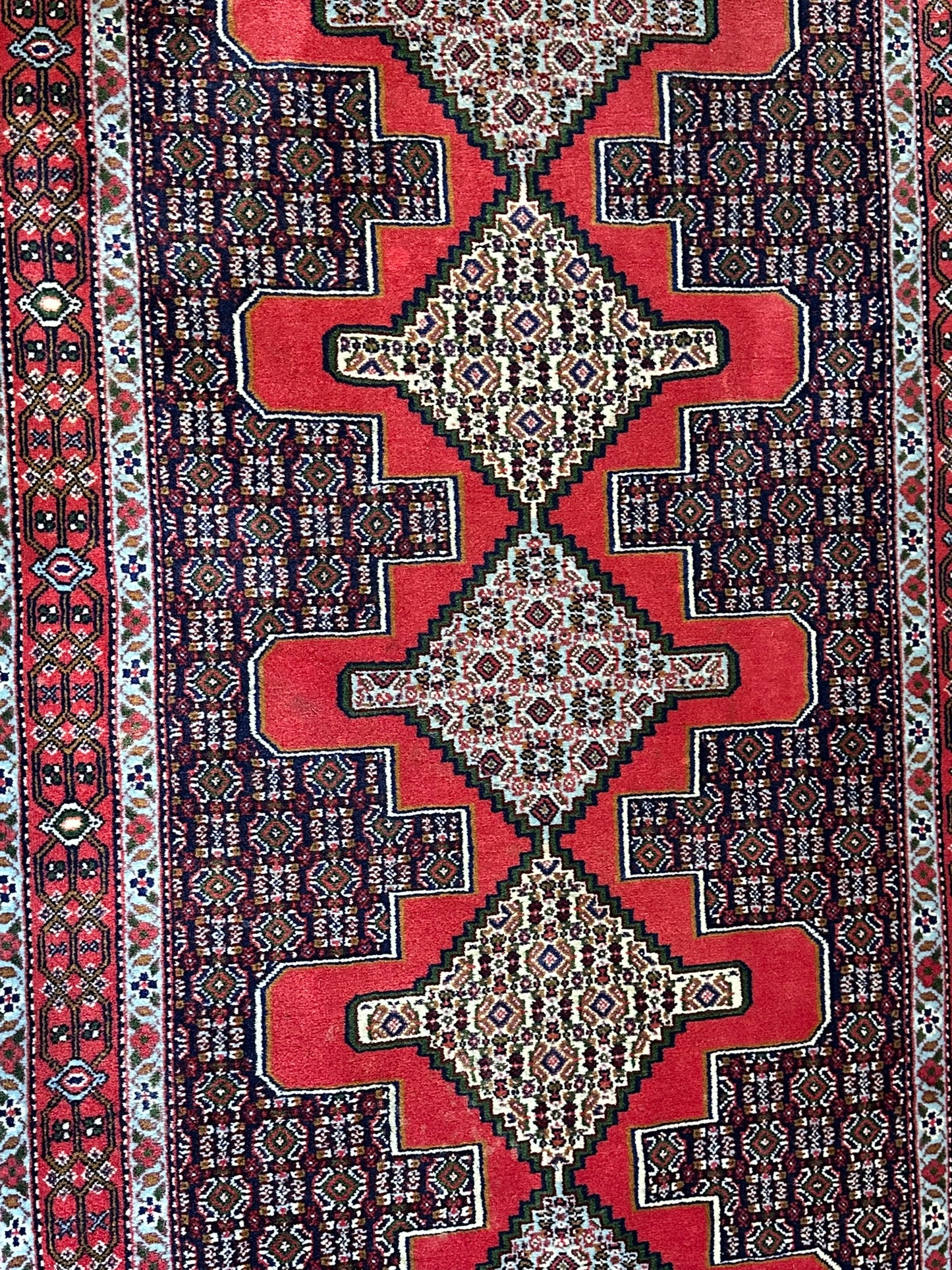 Orientteppich handgeknüpft 263x93 cm Senneh Bidjar Läufer