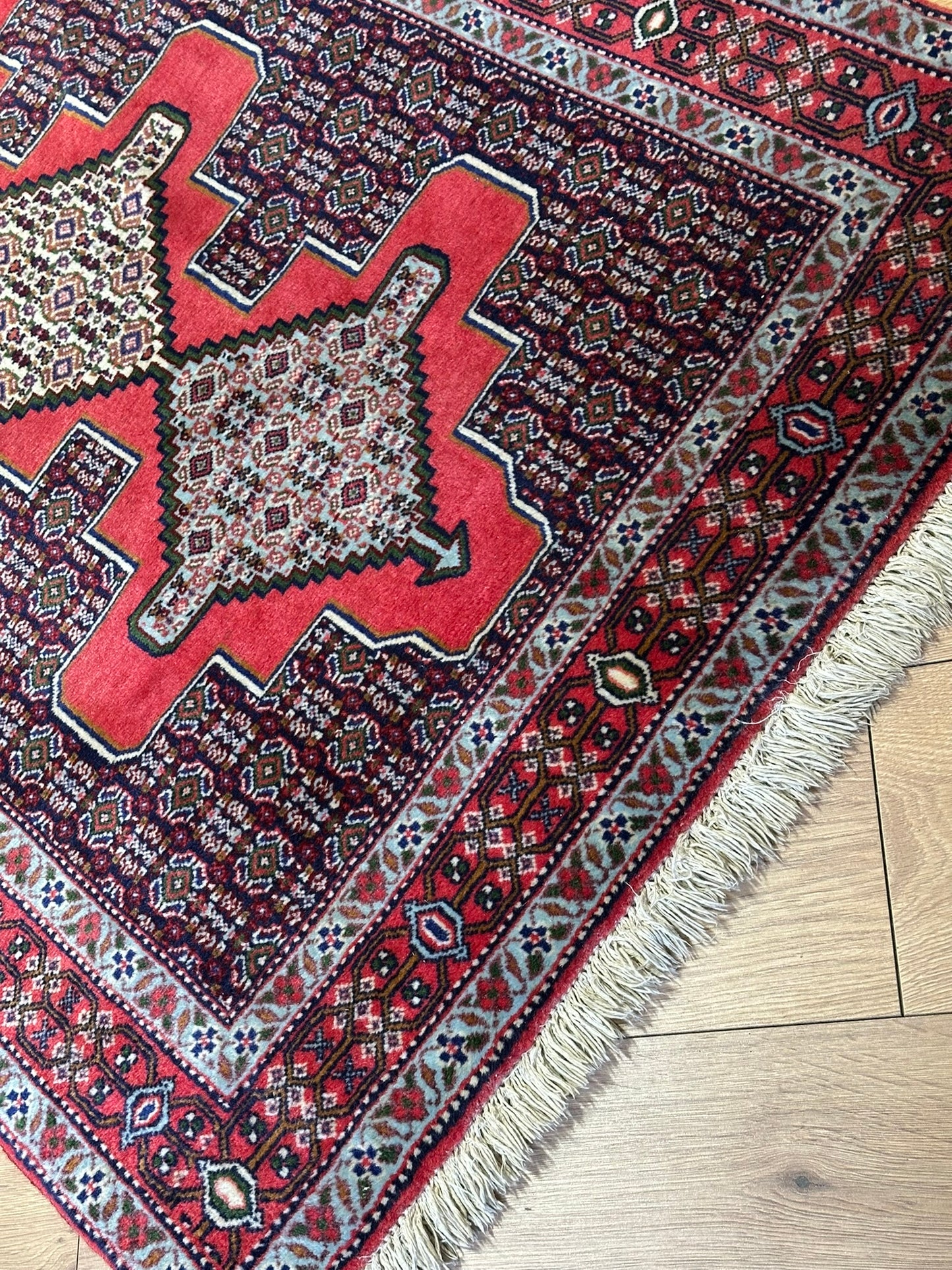 Orientteppich handgeknüpft 263x93 cm Senneh Bidjar Läufer
