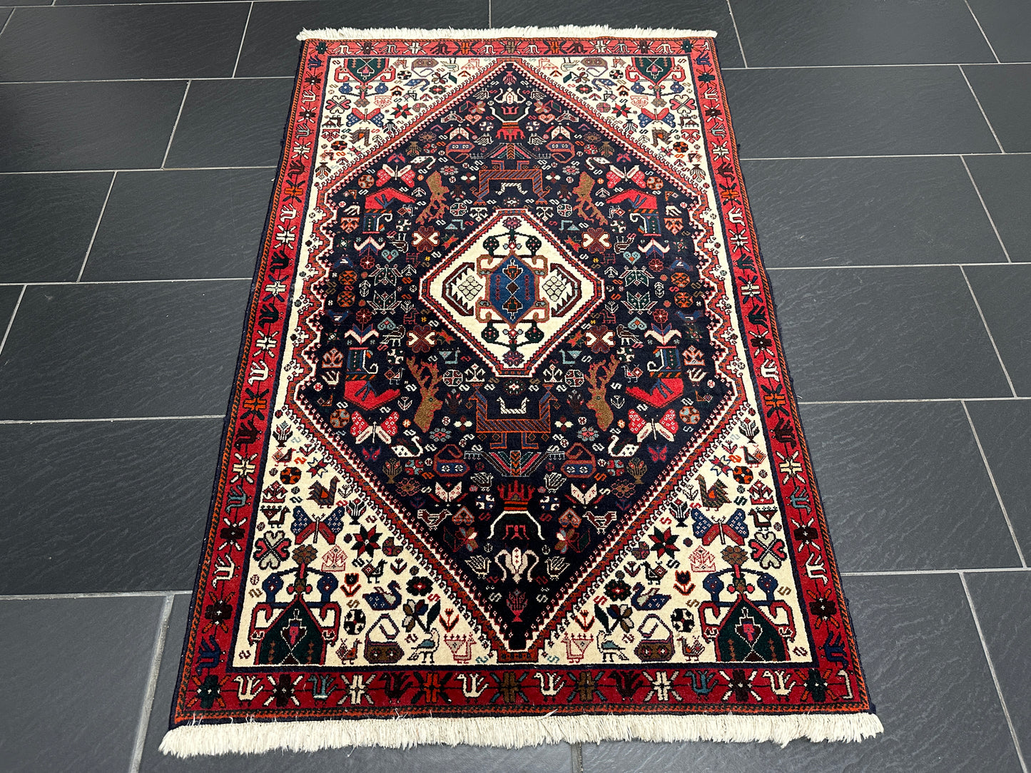 Handgeknüpfter Perser Orientteppich Abadeeh Kazak Beste Wolle 125x100 cm
