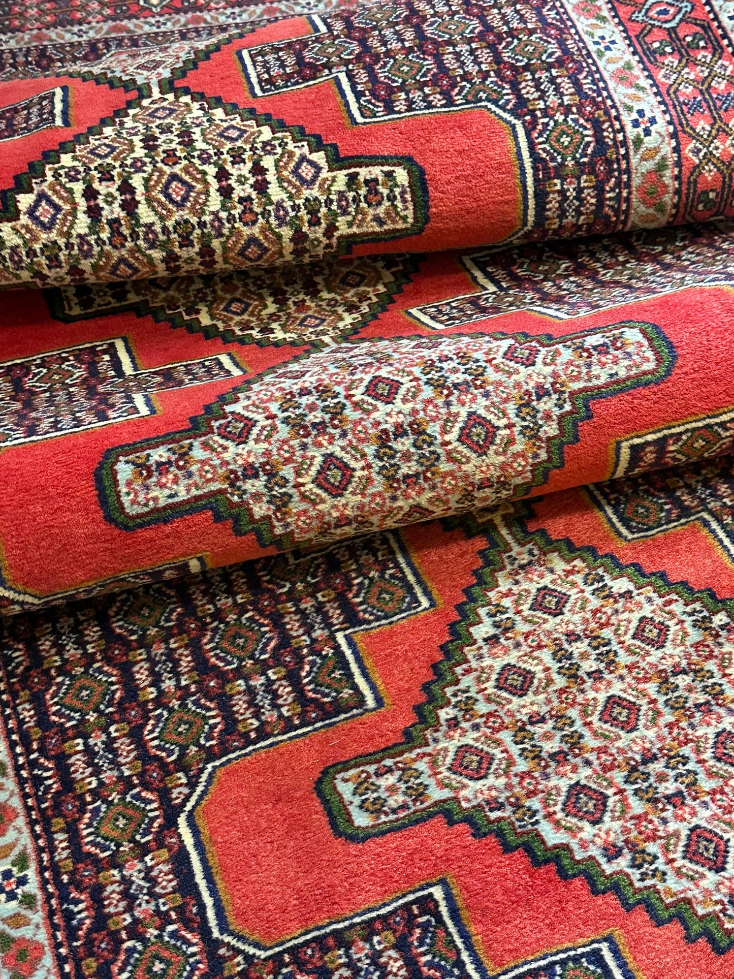Orientteppich handgeknüpft 263x93 cm Senneh Bidjar Läufer