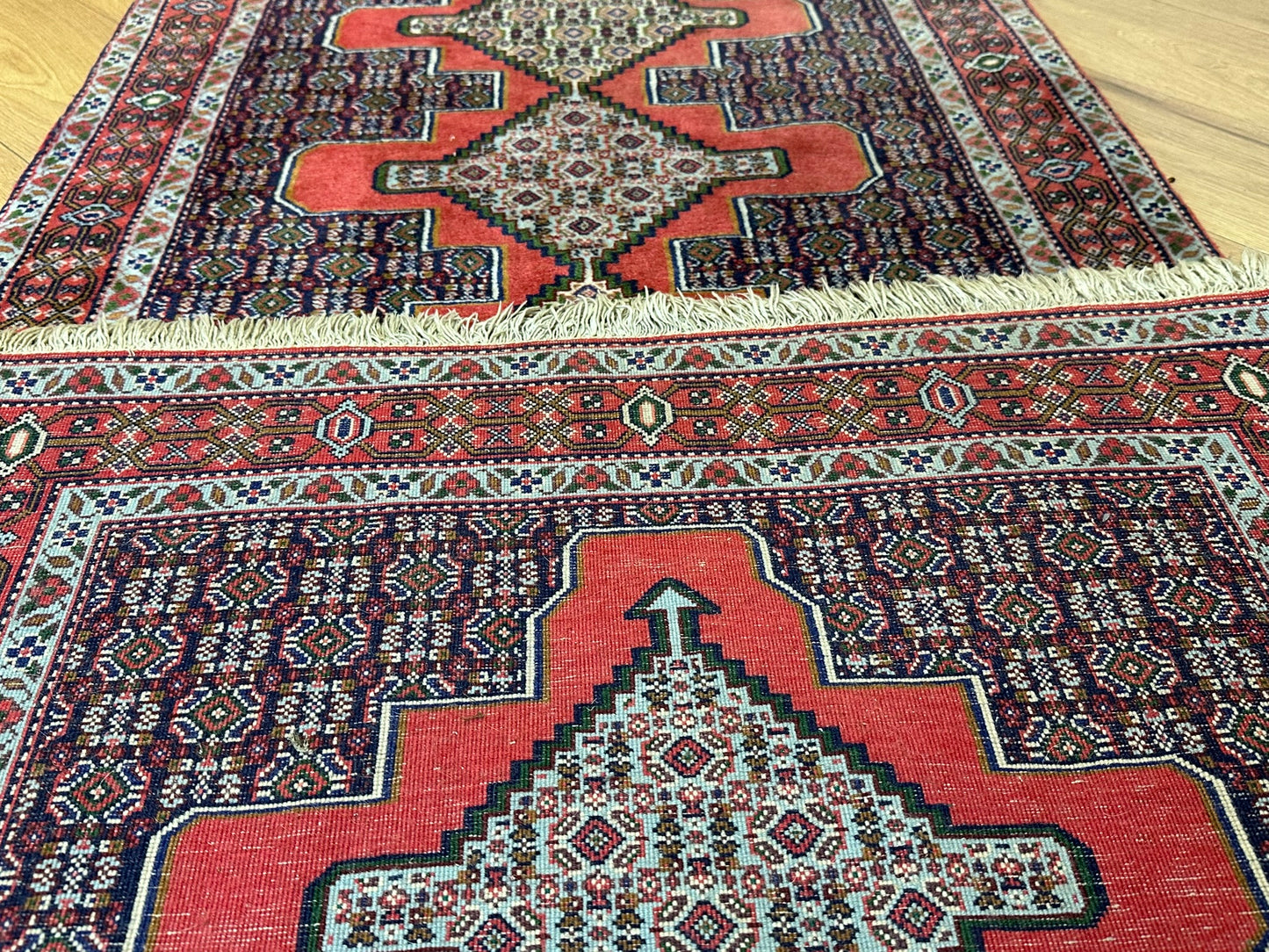 Orientteppich handgeknüpft 263x93 cm Senneh Bidjar Läufer