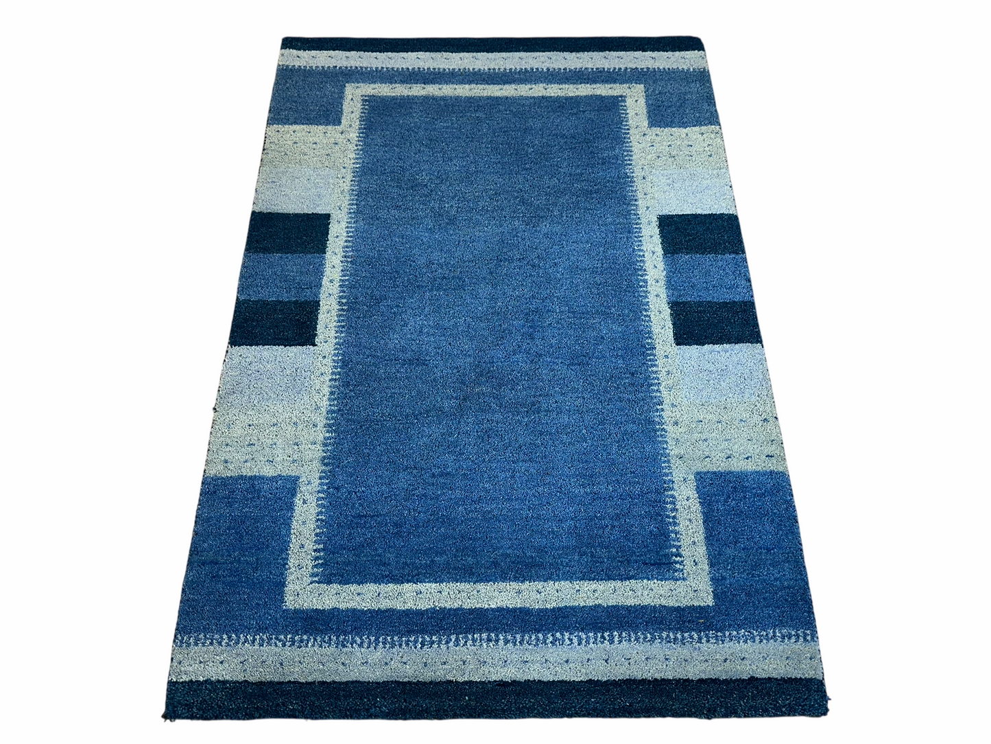 Indischer Gabbeh Teppich handgeknüpft Brücke 182x122 cm