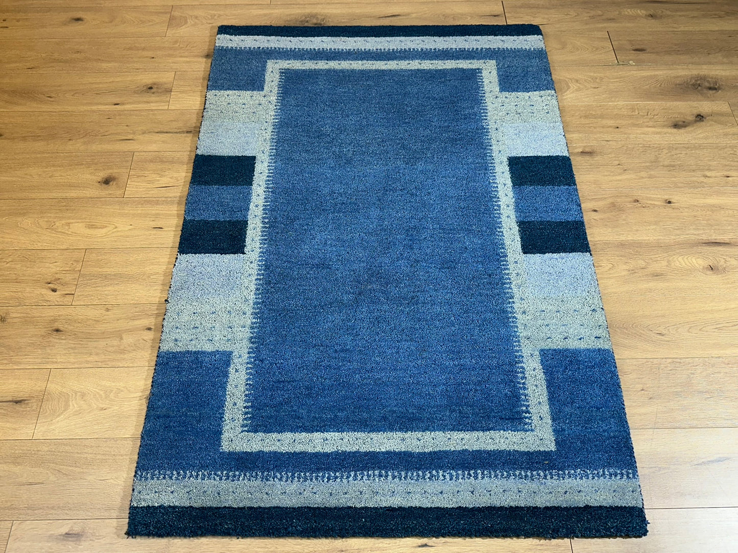 Indischer Gabbeh Teppich handgeknüpft Brücke 182x122 cm
