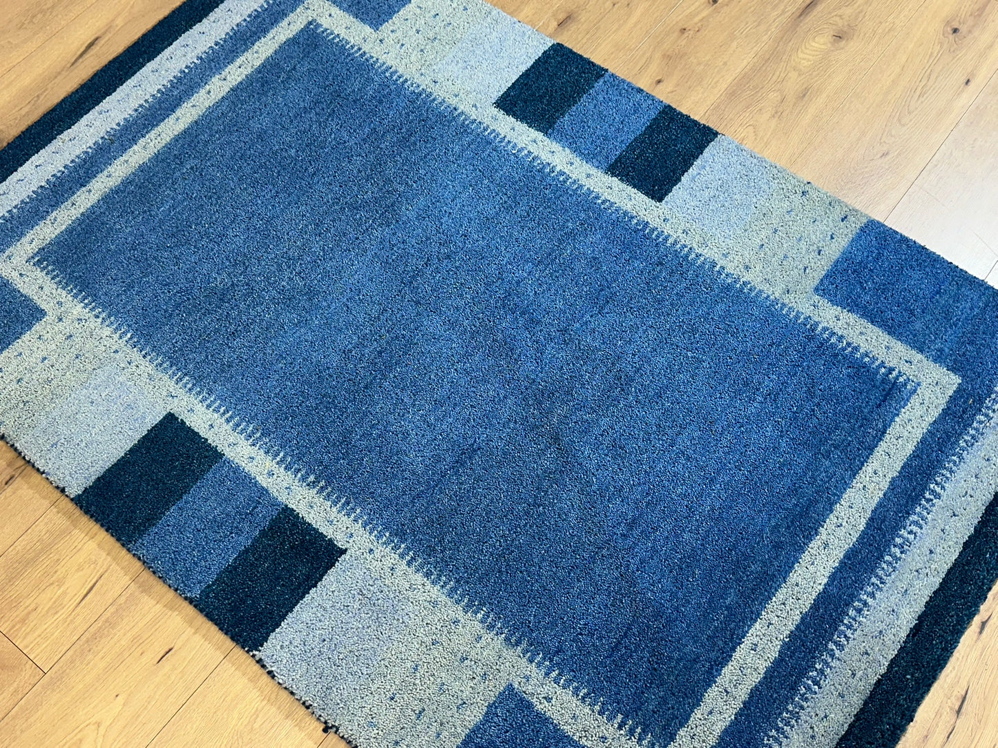 Indischer Gabbeh Teppich handgeknüpft Brücke 182x122 cm