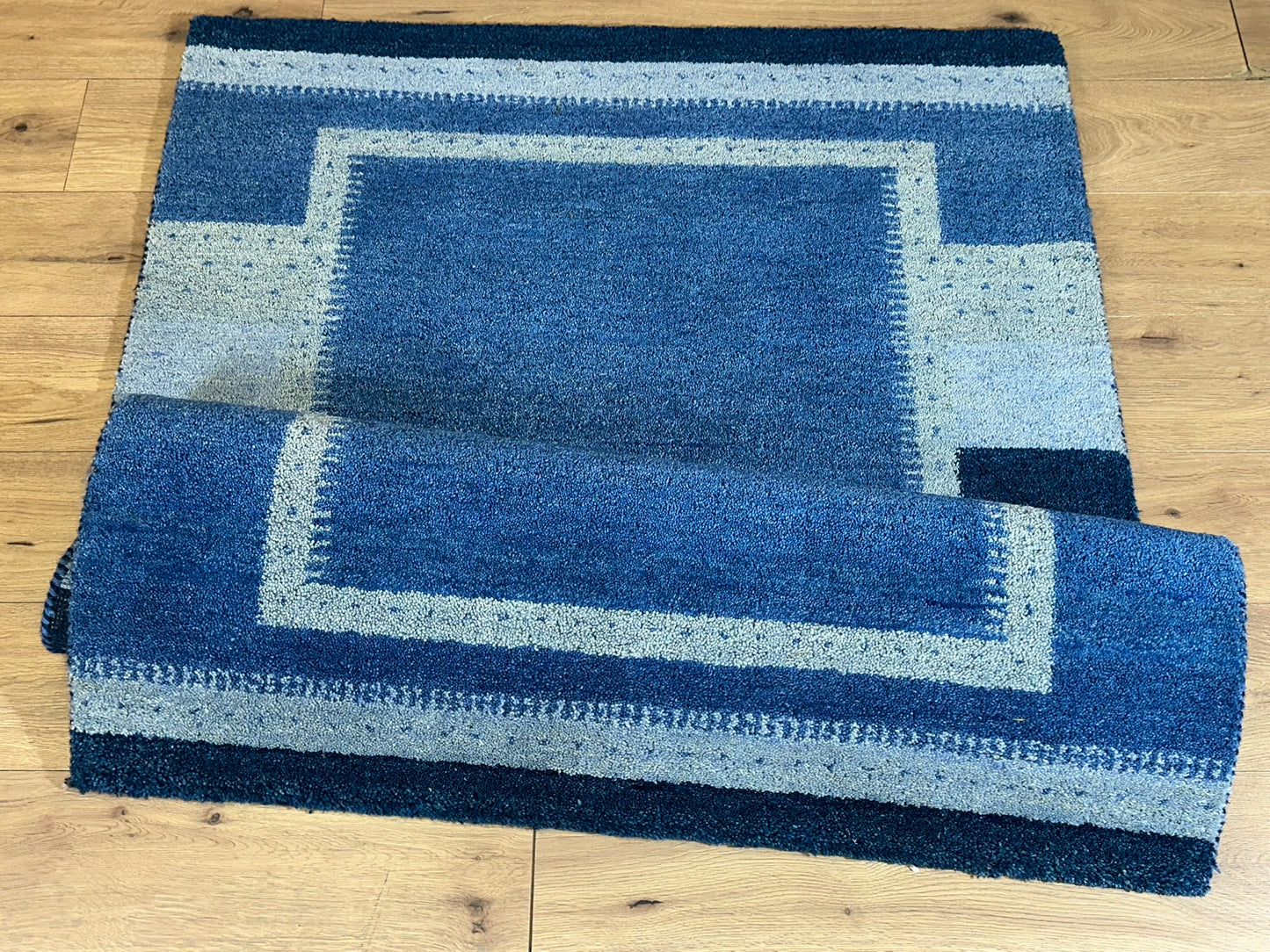 Indischer Gabbeh Teppich handgeknüpft Brücke 182x122 cm