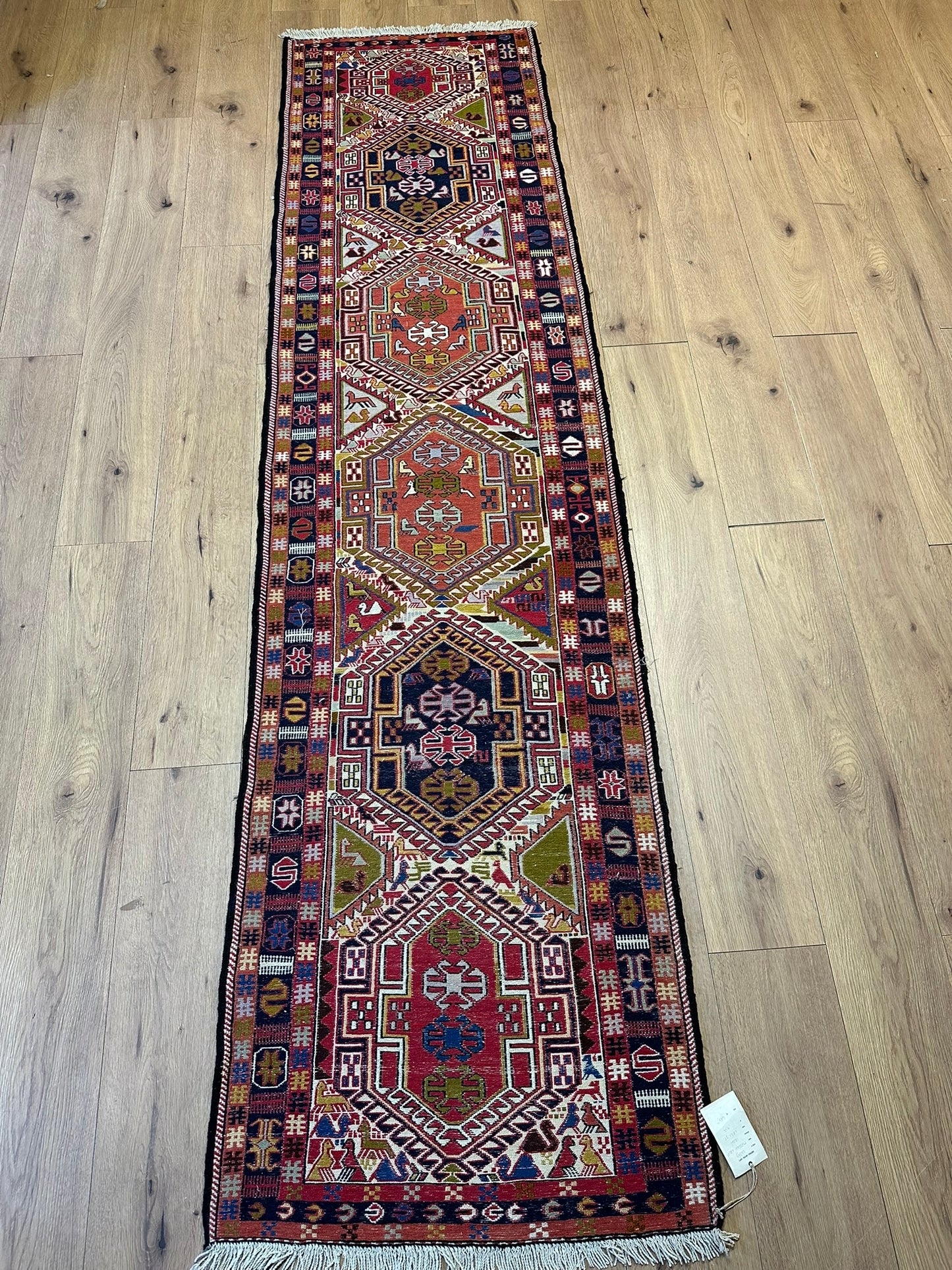 Orientteppich handgeknüpft Sumack Kelim 283x75 cm