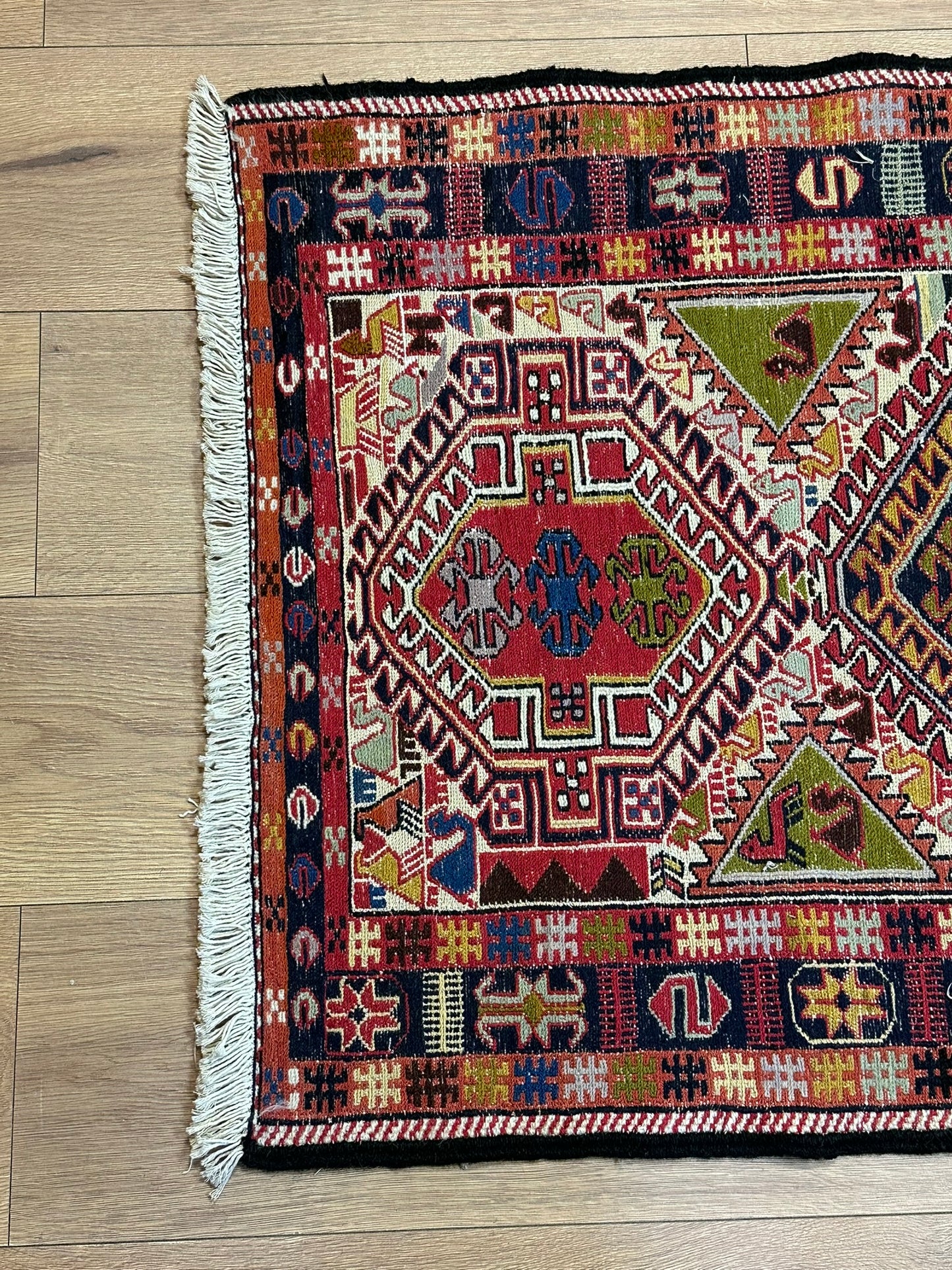 Orientteppich handgeknüpft Sumack Kelim 283x75 cm
