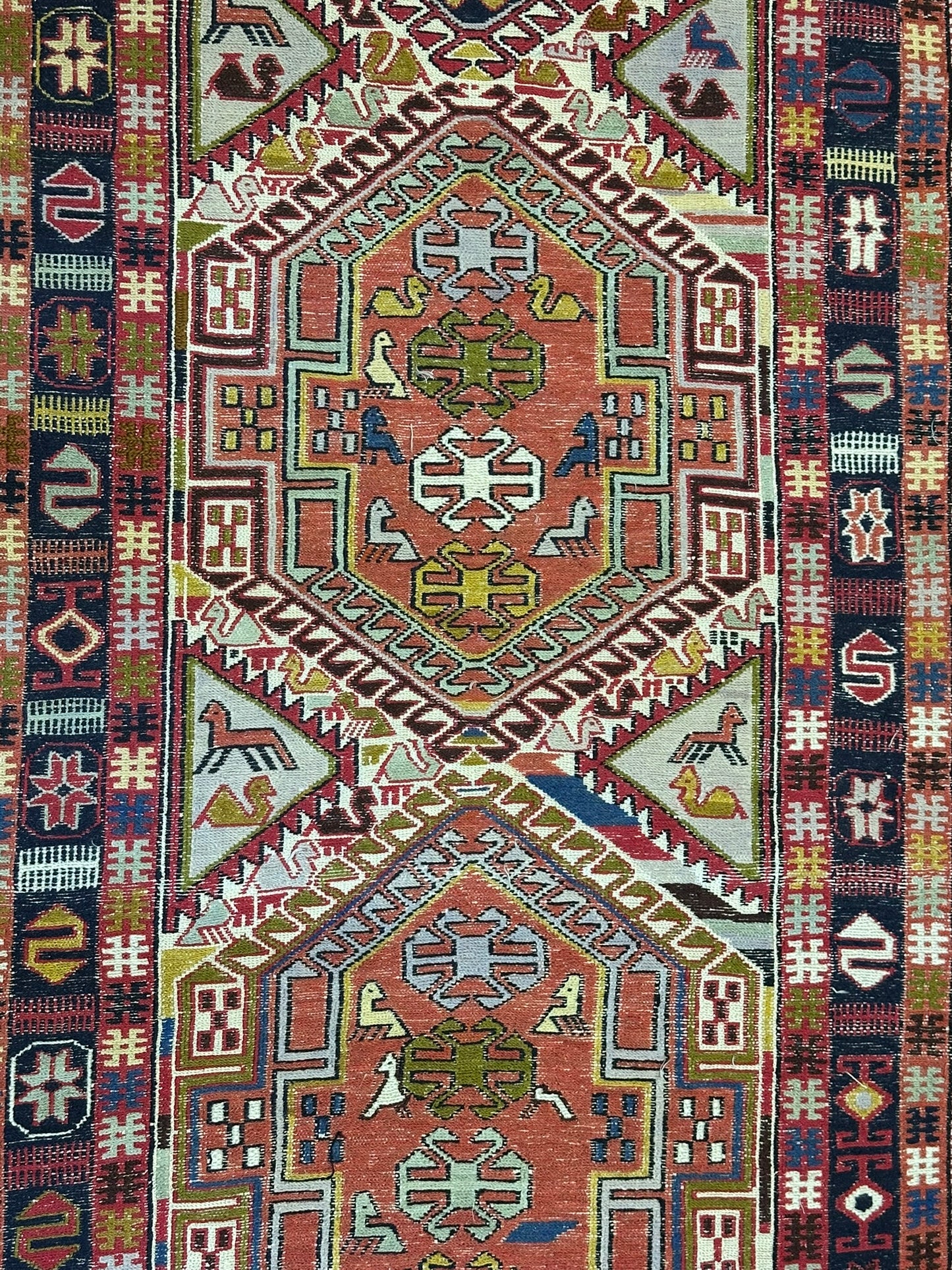 Orientteppich handgeknüpft Sumack Kelim 283x75 cm