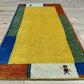 Indo Gabbeh Orientteppich handgeknüpft Gelb Modern 140x70 cm