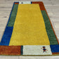 Indo Gabbeh Orientteppich handgeknüpft Gelb Modern 140x70 cm