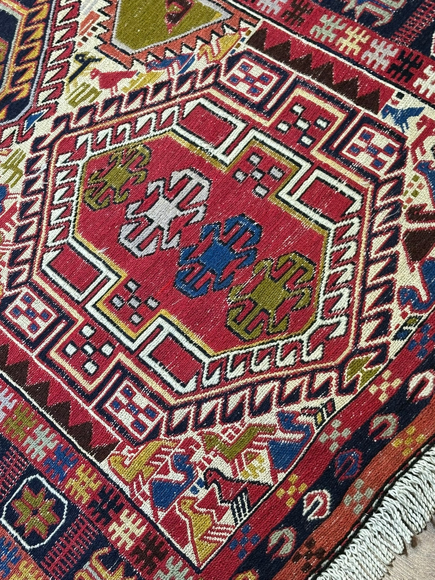 Orientteppich handgeknüpft Sumack Kelim 283x75 cm