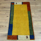 Indo Gabbeh Orientteppich handgeknüpft Gelb Modern 140x70 cm
