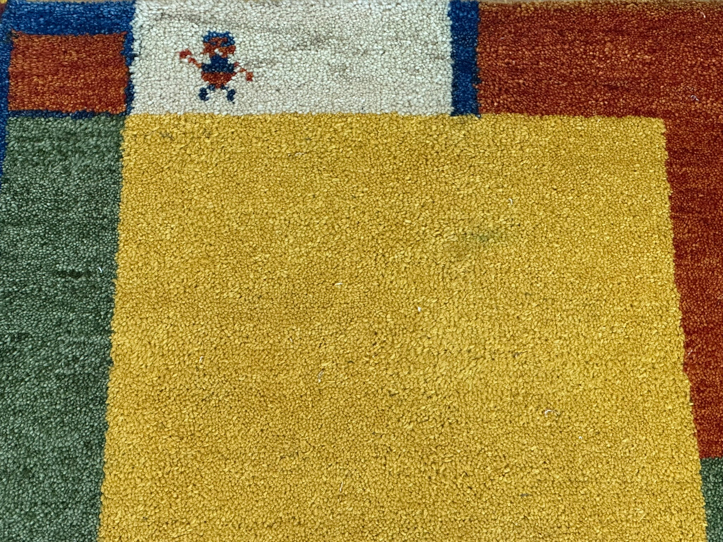 Indo Gabbeh Orientteppich handgeknüpft Gelb Modern 140x70 cm