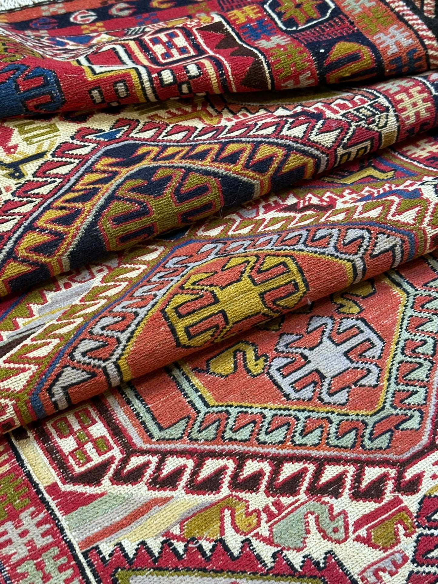 Orientteppich handgeknüpft Sumack Kelim 283x75 cm