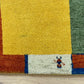 Indo Gabbeh Orientteppich handgeknüpft Gelb Modern 140x70 cm