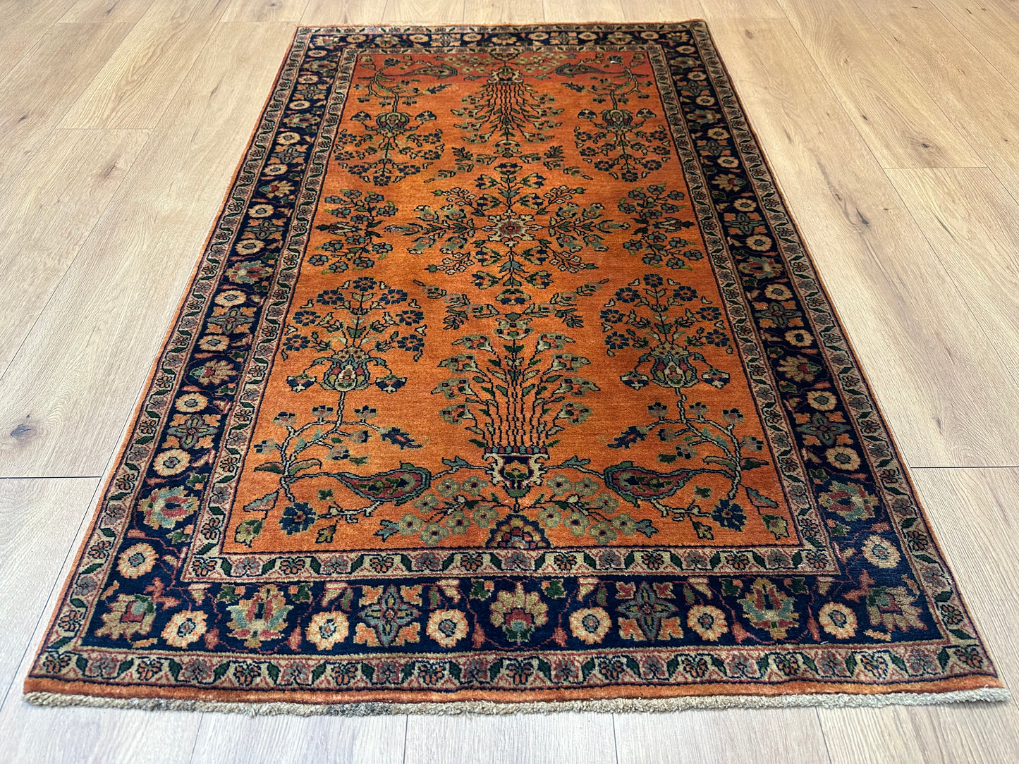 Orientteppich Sarough – Antikes Design, Handgeknüpft – 152 x 95 cm