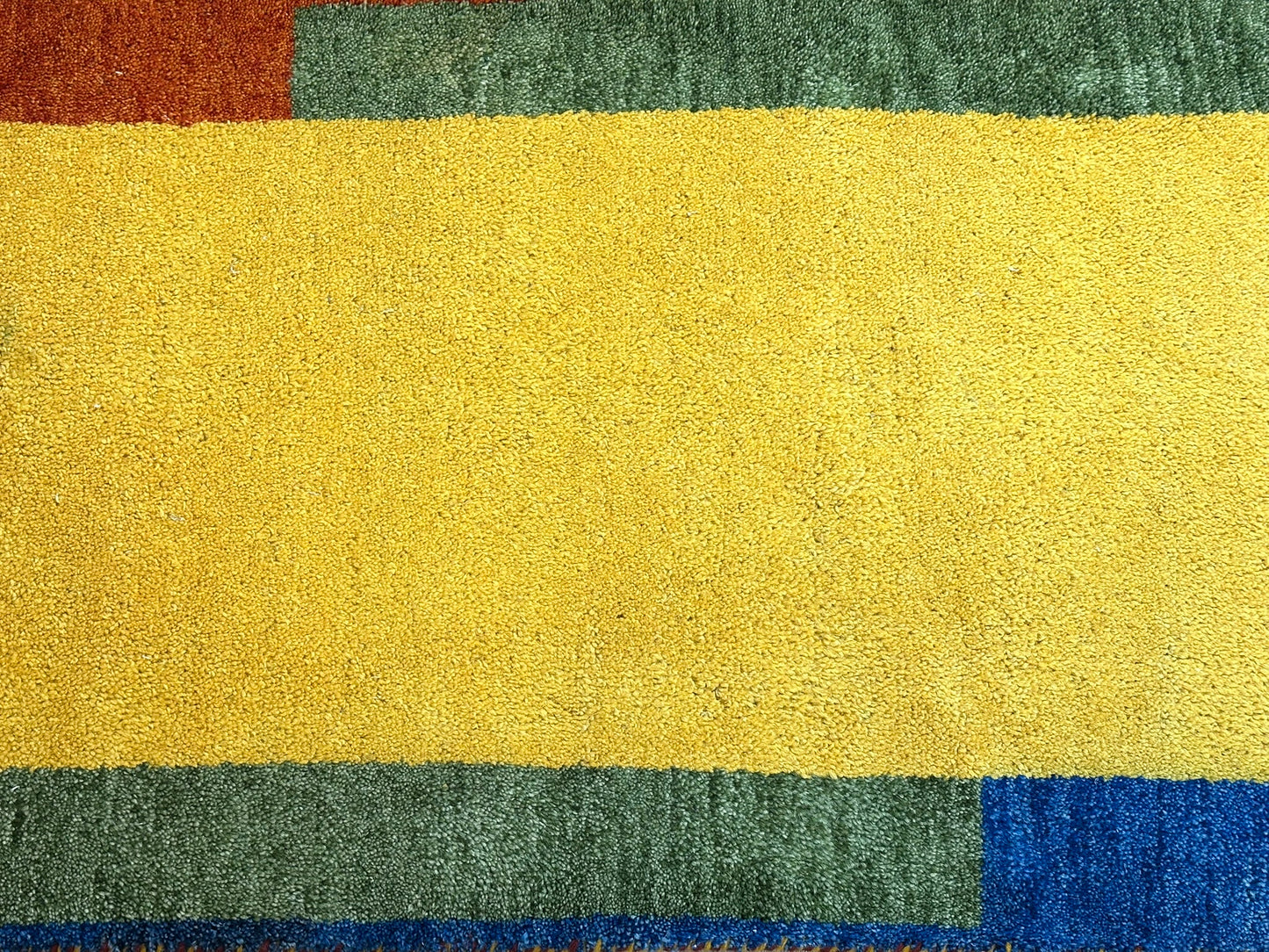 Indo Gabbeh Orientteppich handgeknüpft Gelb Modern 140x70 cm