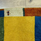 Indo Gabbeh Orientteppich handgeknüpft Gelb Modern 140x70 cm