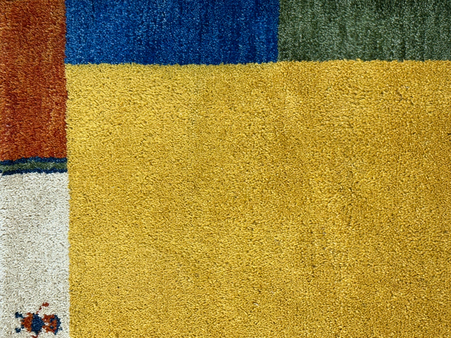 Indo Gabbeh Orientteppich handgeknüpft Gelb Modern 140x70 cm