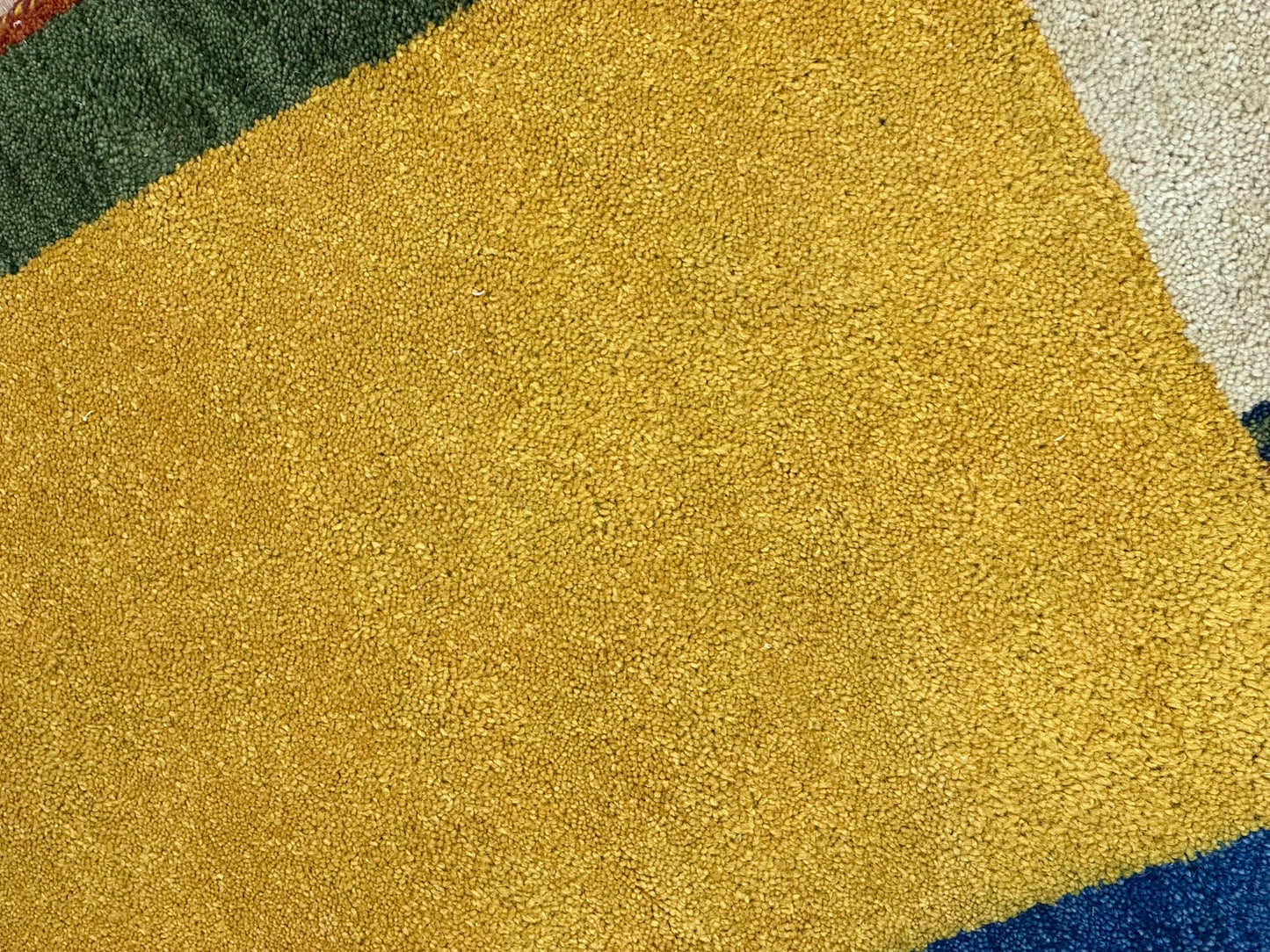 Indo Gabbeh Orientteppich handgeknüpft Gelb Modern 140x70 cm