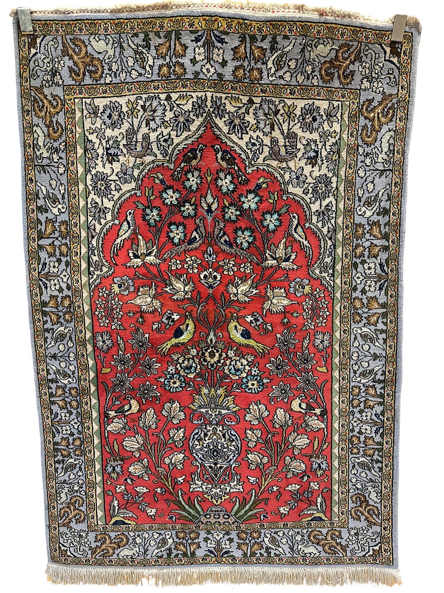 Orientteppich handgeknüpft Ghom Korkwolle 151x103 cm