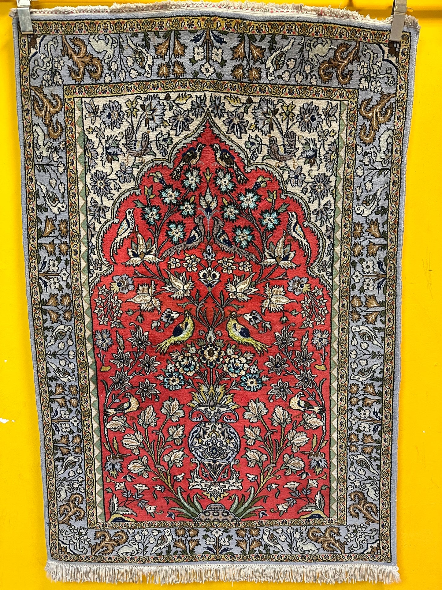 Orientteppich handgeknüpft Ghom Korkwolle 151x103 cm