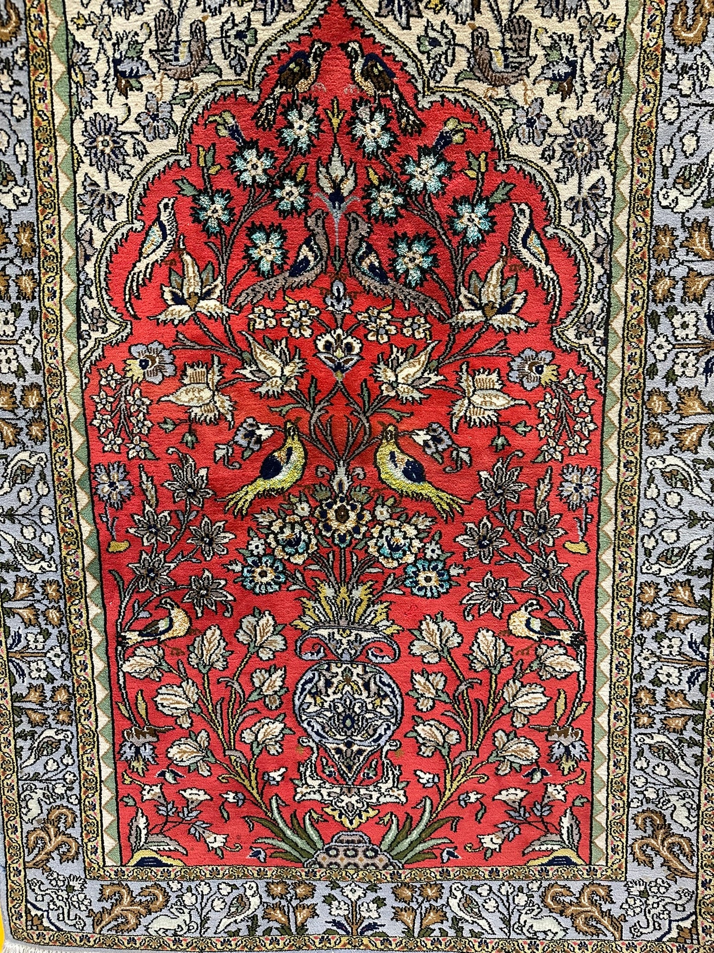 Orientteppich handgeknüpft Ghom Korkwolle 151x103 cm