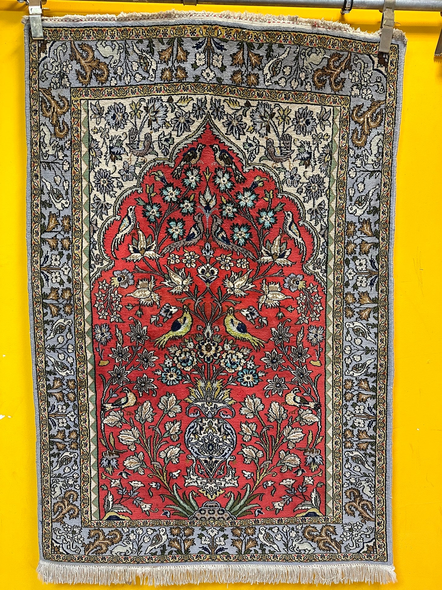 Orientteppich handgeknüpft Ghom Korkwolle 151x103 cm