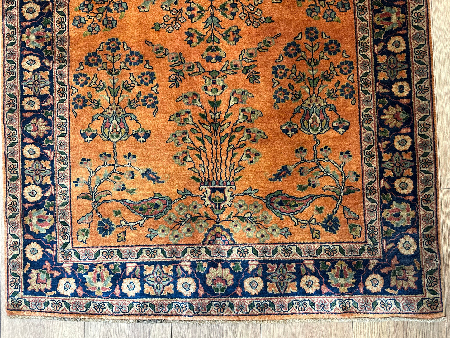 Orientteppich Sarough – Antikes Design, Handgeknüpft – 152 x 95 cm