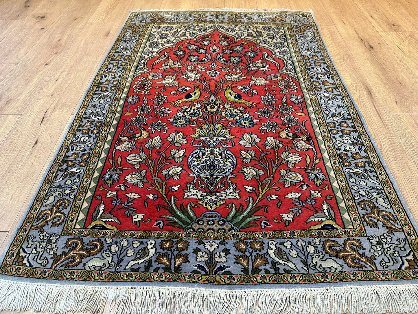 Orientteppich handgeknüpft Ghom Korkwolle 151x103 cm