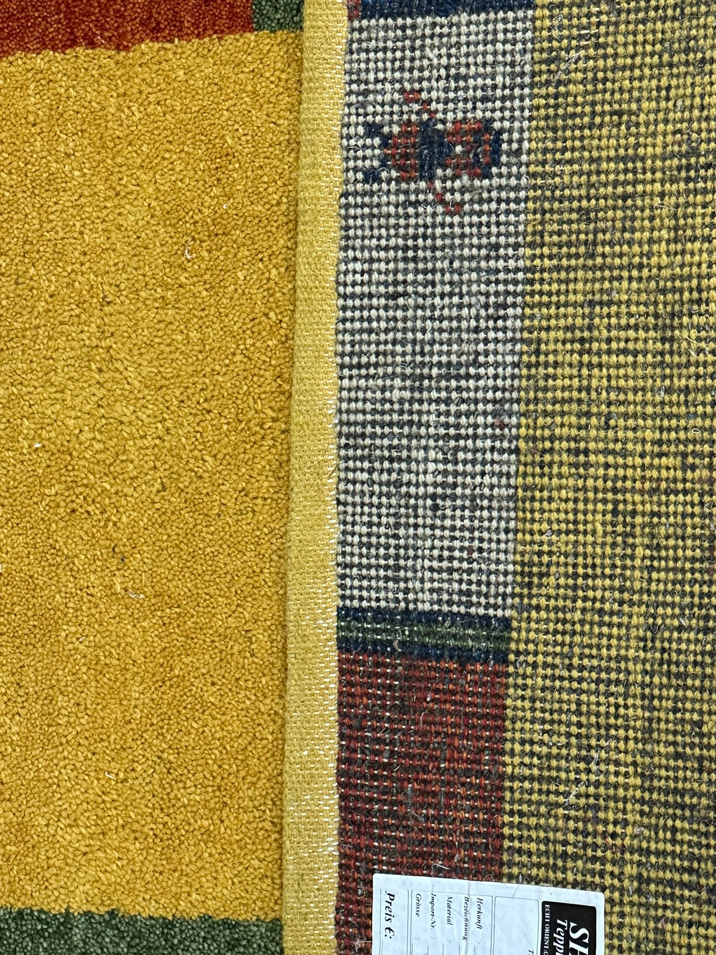 Indo Gabbeh Orientteppich handgeknüpft Gelb Modern 140x70 cm