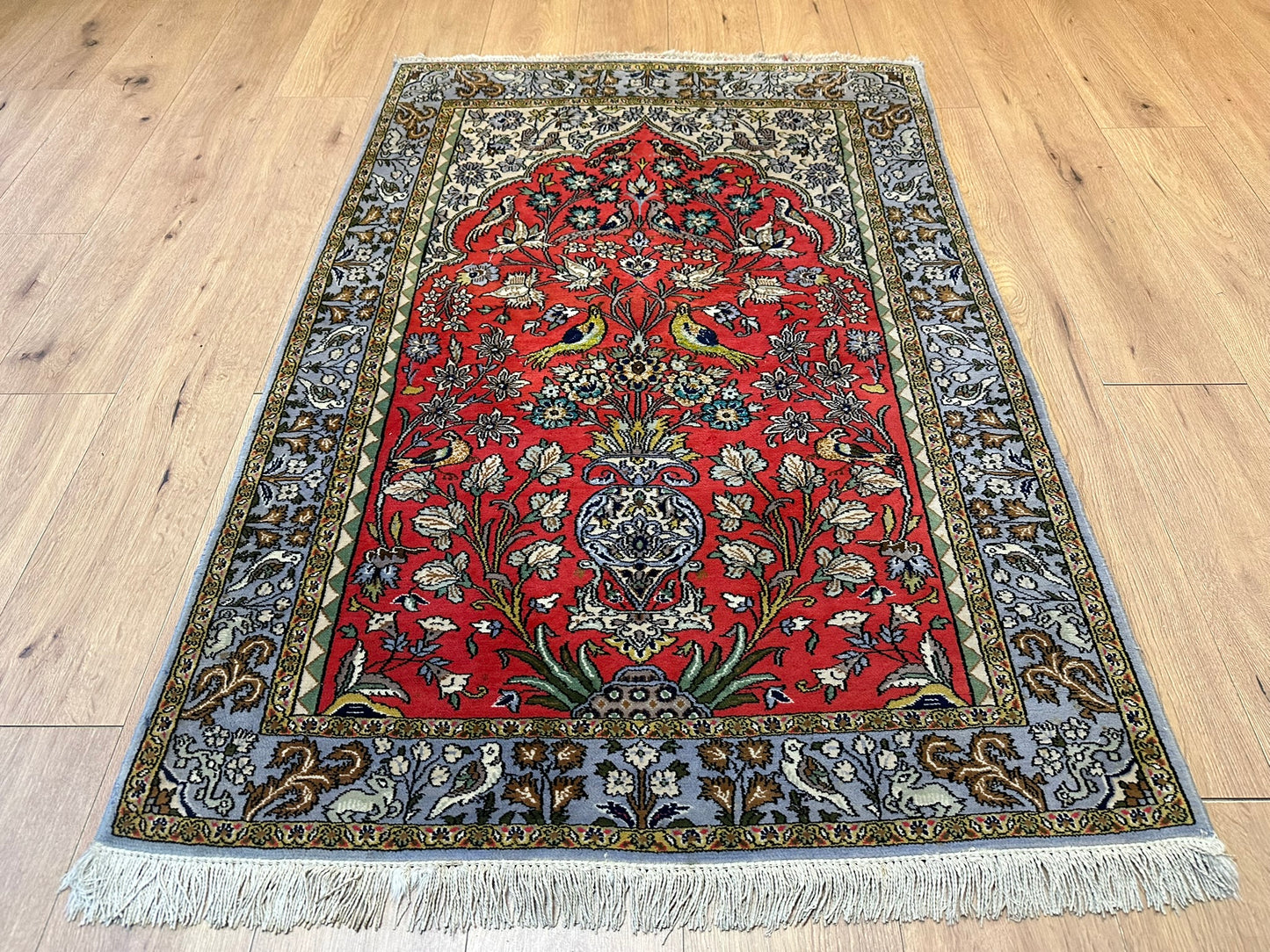 Orientteppich handgeknüpft Ghom Korkwolle 151x103 cm
