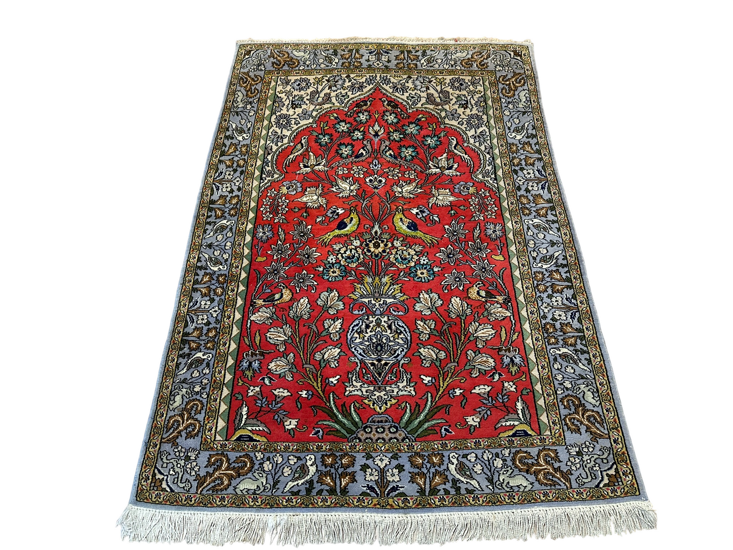 Orientteppich handgeknüpft Ghom Korkwolle 151x103 cm