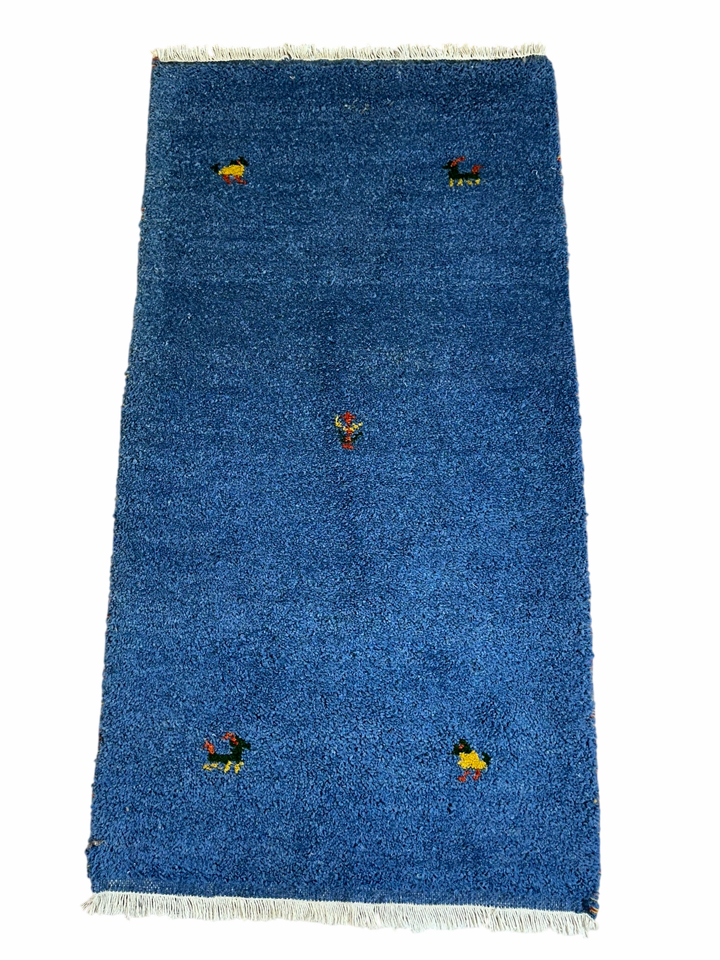 Indo Gabbeh Orientteppich handgeknüpft Blau 125x65 cm